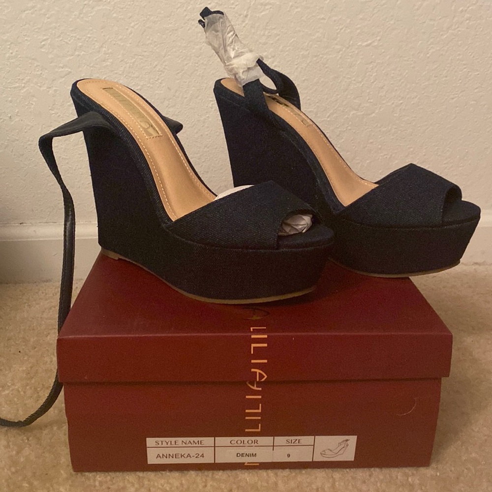 Liliana Denim Wedge Heels